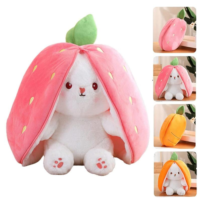 Bunny Plush Strawberry Stuffed Animal Carrot Rabbit Plushie Toy for Kids - Gift for Girls Animal Plush,Children'S Sleeping Pillow