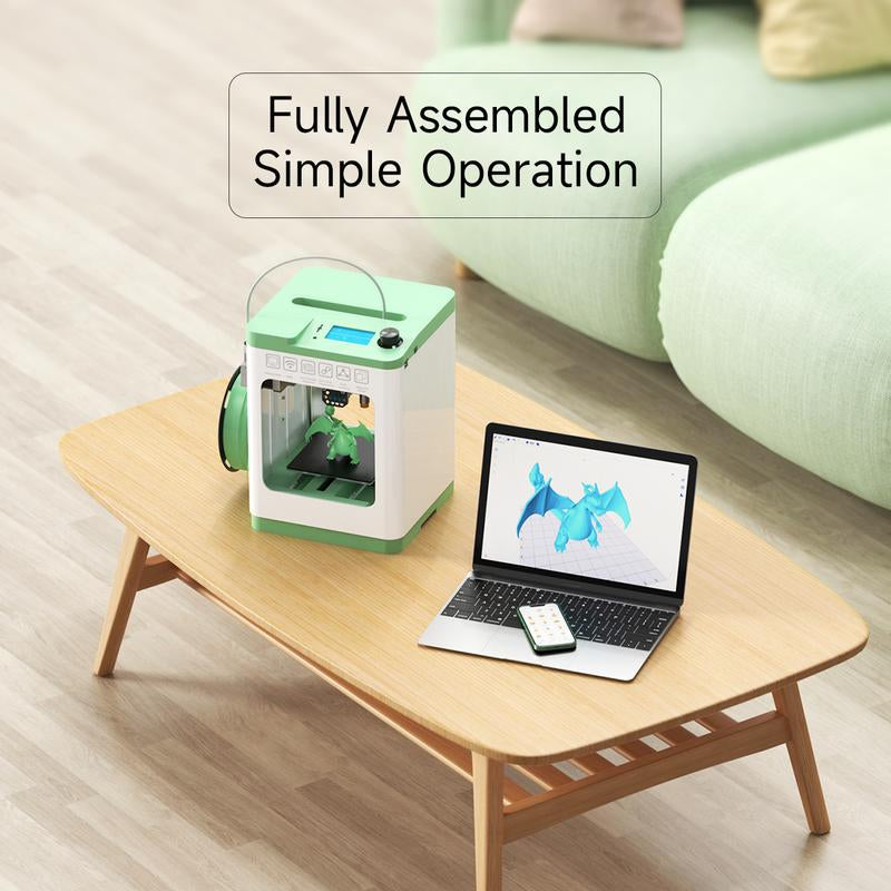 Mini 3D Printers Tina 2S,For Kids and Beginner, Huge Model Library,Wi-Fi & App Control,Fully Assembled, Auto Leveling,High Precision 3D Printer
