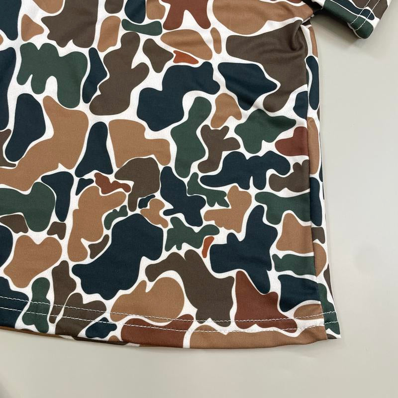 Kids Clothing Boy Summer Shorts Set Camo Outfit Boy Hunting Clothes Pockets Shorts Set