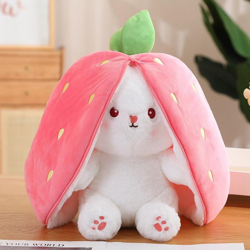 Bunny Plush Strawberry Stuffed Animal Carrot Rabbit Plushie Toy for Kids - Gift for Girls Animal Plush,Children'S Sleeping Pillow