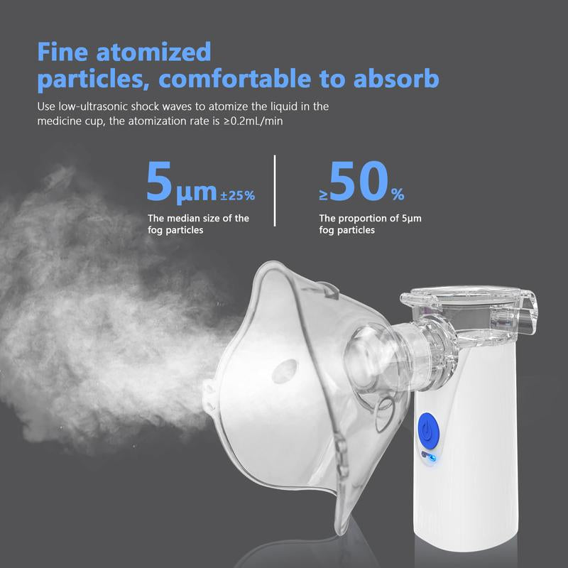 Portable Ultrasonic Nebulizer for Adults and Kids, 3 Modes for Breathing Issues, Healthcare Protective Personal Care Appliances for Home & Travel-Handheld Mesh Nebulizer