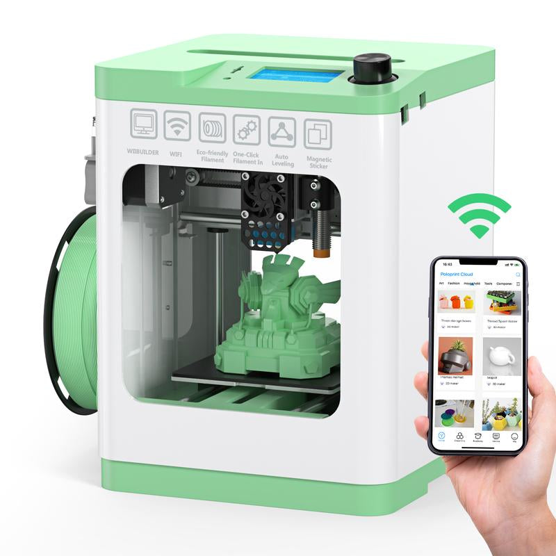 Mini 3D Printers Tina 2S,For Kids and Beginner, Huge Model Library,Wi-Fi & App Control,Fully Assembled, Auto Leveling,High Precision 3D Printer