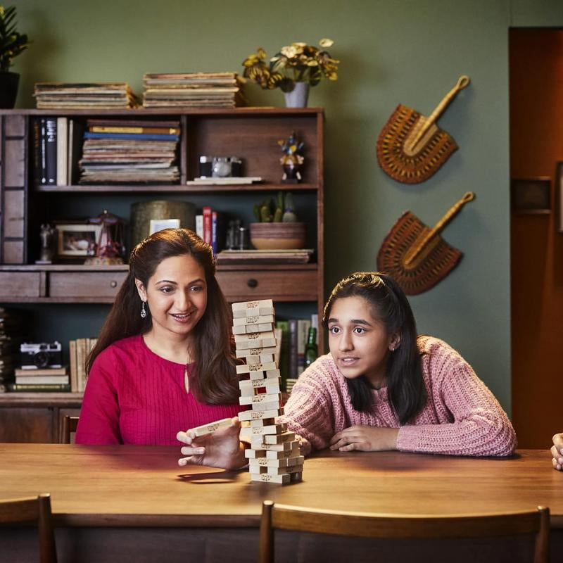 Jenga Game - Original Wooden Blocks with Genuine Hardwood, Classic Design, Perfect for Family Gatherings and Games