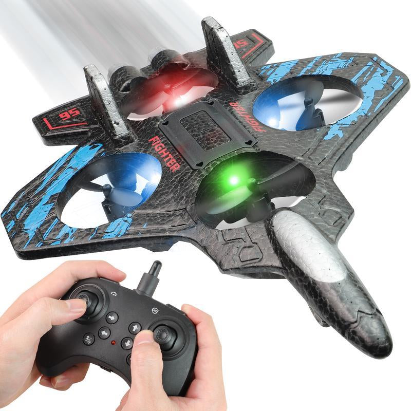 Remote Control RC Jet, 360° Stunt Roll Aircraft with Lights, Flying Toy for Kids & Beginners