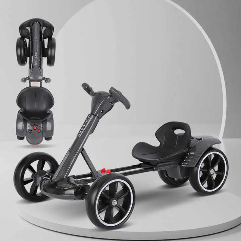 6V Kids Electric Go Kart - Foldable, Adjustable Seat, Remote Control, LED Lights & Music for Boys & Girls Folding Compact Convenience Visibility
