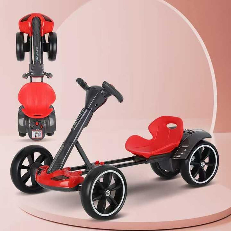 6V Kids Electric Go Kart - Foldable, Adjustable Seat, Remote Control, LED Lights & Music for Boys & Girls Folding Compact Convenience Visibility