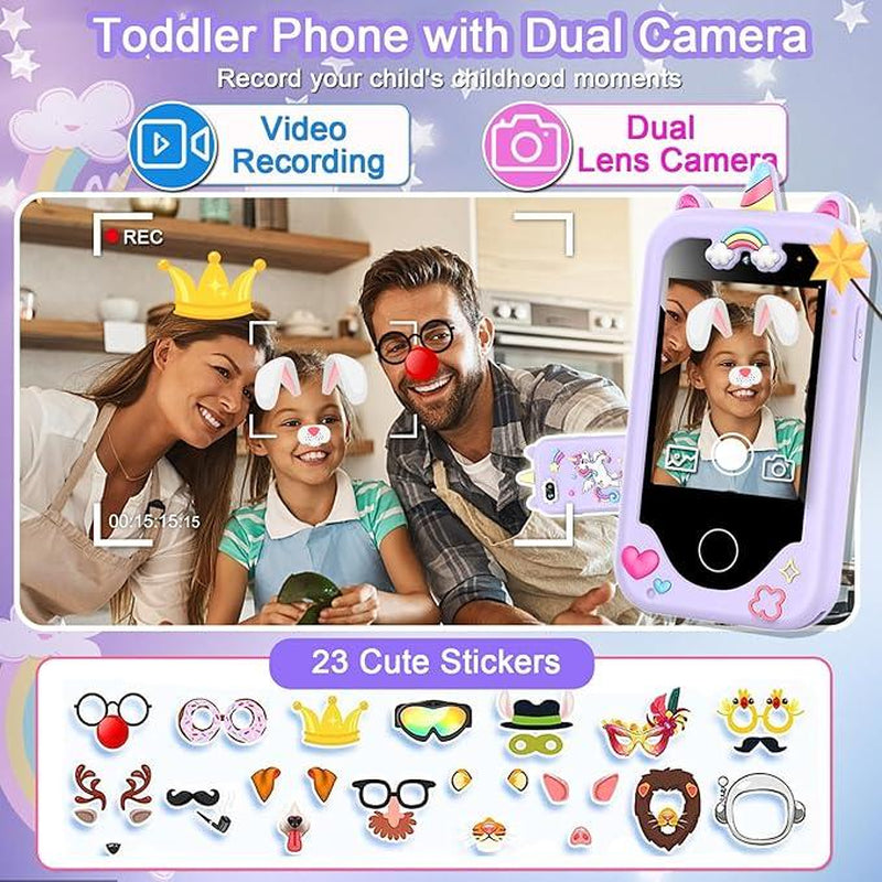 LUOBA Kids Smart Phone for 3-10 Years, Dual Camera, 8GB Memory Card, Games, Music Player, Birthday Gift Travel Toy