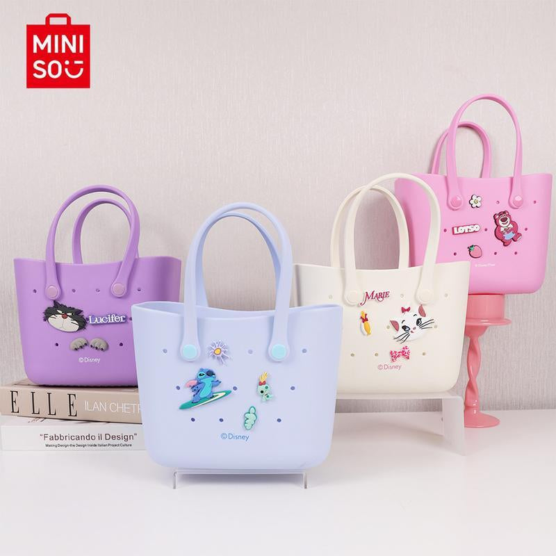 MINISO X Disney Large Size Women Handbageva Material Cute Crocs Design Durable Bag Valentine'S Day Gift Basket Camping Strawberrybear Lotso Marie Cat Stitch Lucifer