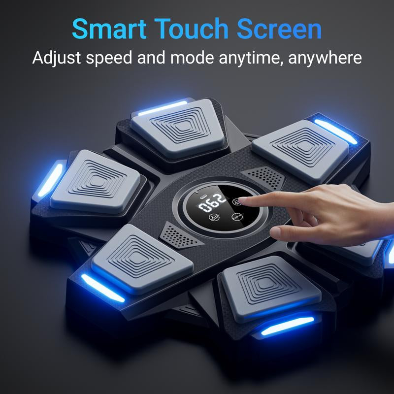 Musical Boxing Machine, Interactive Boxing Trainer with Boxing Gloves, Large Size Wall-Mounted Electronic Boxing Target, Suitable for Adults and Children, Intelligent Touch Screen to Adjust Speed and Mode Anytime Anywhere
