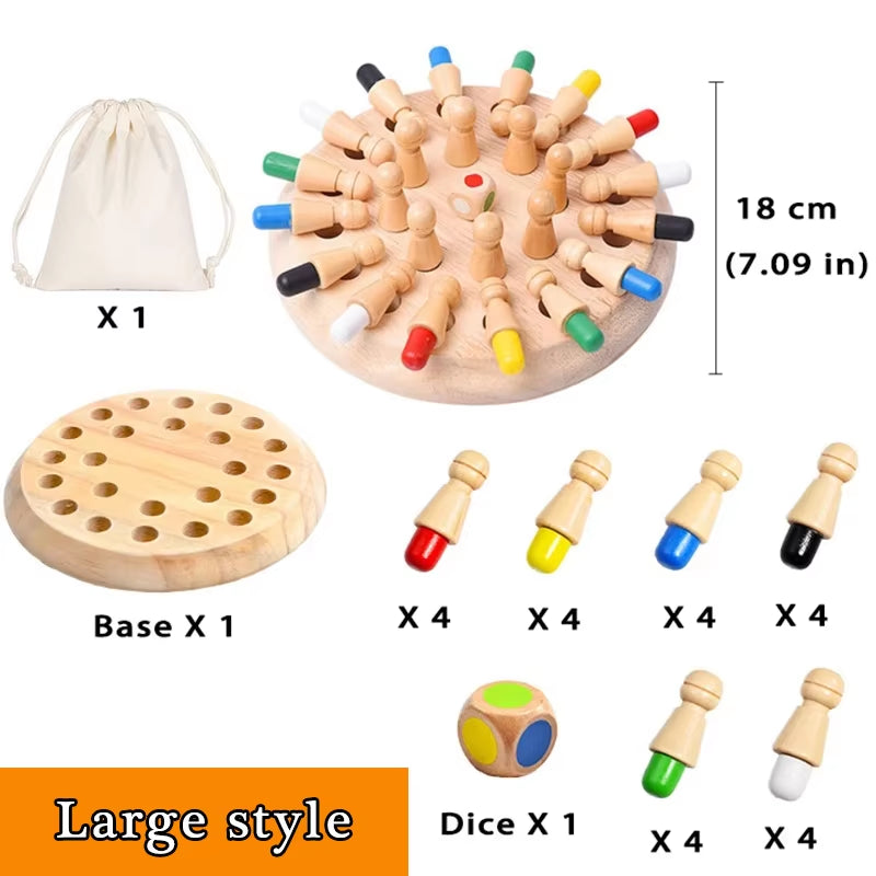 Wooden Memory Match Stick Chess Color Game Board Puzzles Montessori Educational Toy Cognitive Ability Learning Toys for Children