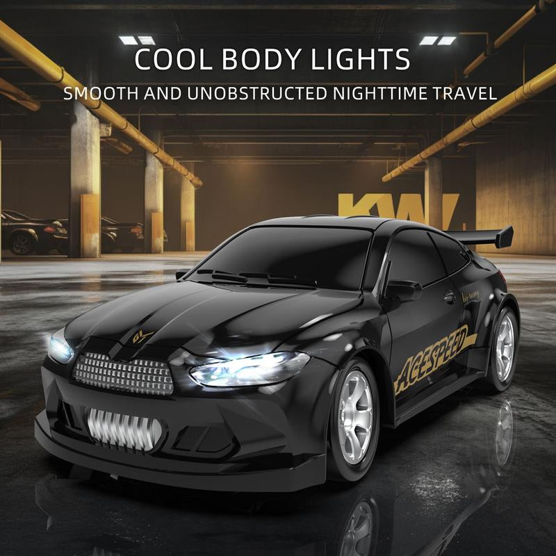 1/64 Mini RC Drift Car, 4WD High-Speed Remote Control Racing Sports Car with LED Lights, Desktop Entertainment, Birthday Gift for Boys Kids