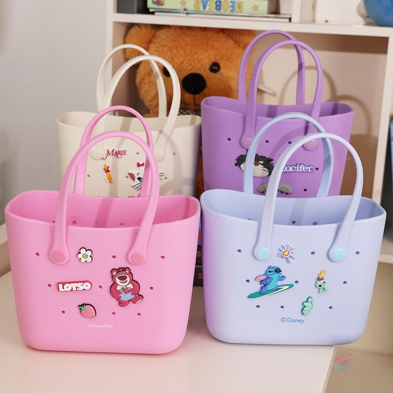 MINISO X Disney Large Size Women Handbageva Material Cute Crocs Design Durable Bag Valentine'S Day Gift Basket Camping Strawberrybear Lotso Marie Cat Stitch Lucifer