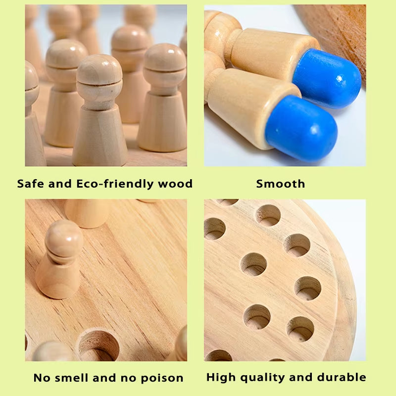 Wooden Memory Match Stick Chess Color Game Board Puzzles Montessori Educational Toy Cognitive Ability Learning Toys for Children