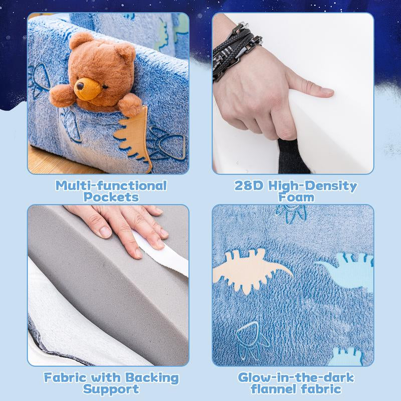 Lamerge Modular Play Couch - Glow in the Dark Play Couch for Kids, Soft & Comfy, Adjustable Backrest, Suitable for Ages 3+ Years Kid Foam Couch for Kids S Couch Kids Couch