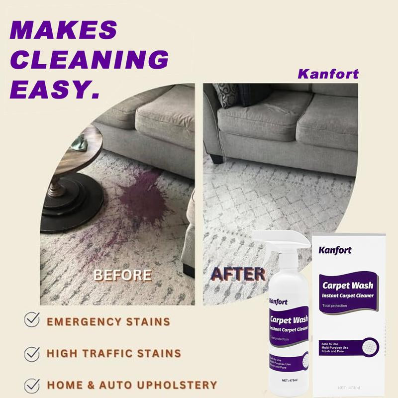 Professional Carpet Cleaner Spray – 16Oz/473Ml Each Deep Cleaning Foam for Rugs, Upholstery & Fabric – Removes Stubborn Stains, Dirt & Pet Messes – No-Rinse, Fast-Drying & Odor-Eliminating Formula – Perfect for Homes, Offices & High-Traffic Areas