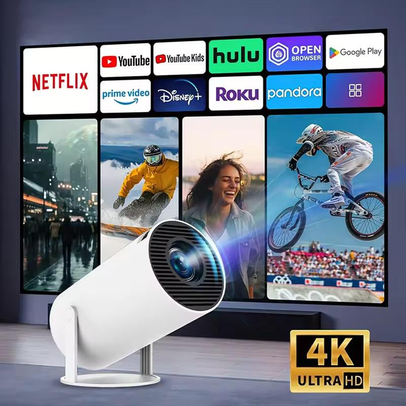 Mini Projector with Wifi and Bluetooth, Auto Keystone Ceiling Projector,2024 Upgraded 350ANSI, Smart Projector with Android11.0, Short Throw Outdoor Portable Movie Projector, Hy300Pro Portable 4K Video